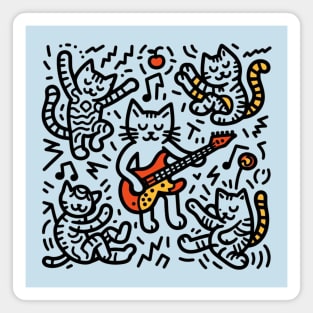 Rockin' Cats - Inspired by Keith Haring Magnet